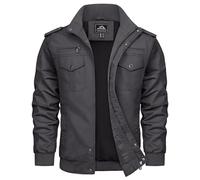 TACVASEN Veste Homme Multi Poches Intérieures Et Extérieures,Gris Foncé,M