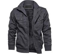 TACVASEN Veste Hommes Veste de Travail Polaire Hiver Casual Manteau Chaud Outdoor Veste de Randonnée Hommes Bomber Militaire Veste d'Armée