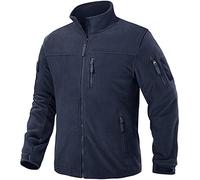 TACVASEN Veste Polaire Homme Vestes Militaires d'hiver Vestes D'extérieur Chaudes Veste de Chasse Polaire avec Poches Zippées Bleu Marine