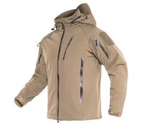 TACVASEN Vestes Militaires Hiver pour Hommes Veste de Travail Imperméable Veste Parka Chaude Manteau Tactique avec Poches Kaki