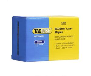 Tacwise 0309 Agrafes à Couronne Étroite Galvanisées 90/30 mm, Lot de 5000 | Pour Applications Professionnelles d'Agrafage