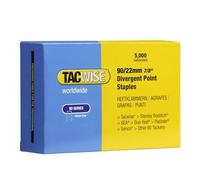 Tacwise 0313 Agrafes à Couronne Étroite Galvanisées de Type 90/22 mm, Pointe Divergente, Lot de 5000