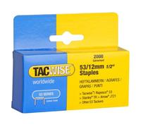 Tacwise 0337 Agrafes Galvanisées 53/12 mm, Boîte de 2.000