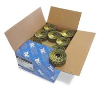 Tacwise 0422 Clous en Rouleau à Tête Plate de Type 2,5 / 50 mm, Pointe en Diamant, Tige Annelée, Acier Sans Protection, Inclinés à 16°, Reliés en Fil, Lot de 9000