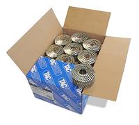 Tacwise 0428 Clous en Rouleau Galvanisés à Tête Plate de Type 2,5 / 64 mm, Pointe en Diamant, Tige Annelée, Inclinés à 16°, Reliés en Fil, Lot de 9000