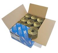 Tacwise 0430 Clous en Rouleau à Tête Plate de Type 2,7 / 75 mm, Pointe en Diamant, Tige Annelée, Acier Sans Protection, Inclinés à 16°, Reliés en Fil, Lot de 6000