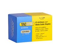Tacwise 0980 Agrafes Pour Câbles Galvanisées Blanches de Type CT-45 / 8 mm, Lot de 5000