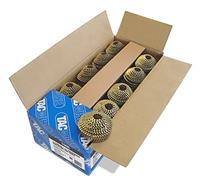 Tacwise 1006 Clous en Rouleau Galvanisés à Tête Conique de Type 2,1 / 38 mm, Pointe Émoussé, Tige Annelée, Inclinés à 16°, Assemblée par Fil, Lot de 14.400