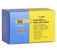 Tacwise 1094 Agrafes Pour Câbles Galvanisées Blanches de Type CT-60 / 10 mm, Lot de 5000
