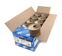 Tacwise 1762 Clous en Rouleau Extra Galvanisés à Tête Plate de Type 2,8/75 mm, Pointe en Diamant, Tige Annelée, Inclinés à 16°, Reliés en Fil, Lot de 4000