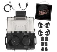 TACWJDM Écouteurs Tactiques Bluetooth 5.3 Avec ANC 80dB & Annulation 0.5ms - Protection Auditive Chasse/Stand - Batterie 8H & Commandes Compatibles(BK)
