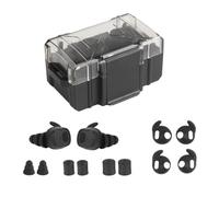 TACWJDM Ecouteurs Tactiques Bluetooth 5.3, Bouchons D'oreille Électroniques Pour Le Tir, Protège-oreilles, Protection Auditive, Avec Captation Son Et Réduction Bruit, Pour Les Champs Tir, La Chasse(BK