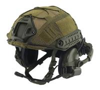 TACWJDM Ensemble Casque Tactique Airsoft : Casque Fast Ultra-épais 4,5 Mm + Casque Tactique HD + Housse Casque 500D, Équipé d'une Doublure EPP Et À Réglage par Bouton pour Paintball CS Cosplay(Green)