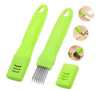 TACYKIBD Trancheuse à oignons de printemps, couteau à oignons verts avec couvercle et 7 lames en acier inoxydable coupe-légumes pour oignons verts concombre kiwi pomme de terre gadgets de cuisine