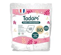 TADAM' - 150 Rectangles de Coton Bio à Démaquiller - Visage & Yeux - Ultra Doux et Résistants - Coton Bio certifié GOTS