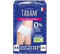 Tadam Culottes Écologiques Fuites Urinaires Incontinence Légère Plus Nuit Taille M 12 Pièces