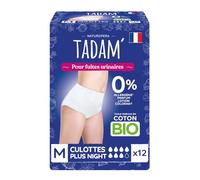 TADAM' - Culottes Fuites Urinaires - Protection Nuit - Jetable - Enrichi en Coton Bio - sans substances Toxiques - Taille M - Sachet de 12 (Lot de 2)