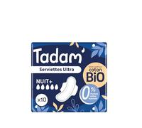 Tadam' Hygiène Féminine Serviette Dermo-Sensitive Ultra Nuit 10 unités