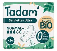 Tadam Serviettes Écologiques Dermo-Sensitives Avec Ailettes Ultra Normal+ 14 Pièces