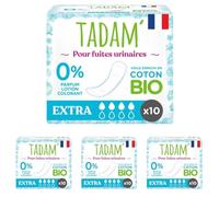 TADAM' - Serviettes Fuites Urinaires - Protection Extra - Enrichi en coton Bio - Sans substances toxiques - Sachet de 10 (Lot de 4)