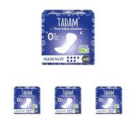 TADAM' - Serviettes Fuites Urinaires - Protection Maxi Night - Enrichi en coton Bio - Sans substances toxiques - Sachet de 12 (Lot de 4)