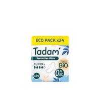 TADAM’ - Serviettes Hygiéniques Dermo-Sensitives - Protections Hygiéniques Femme Ultra Fines avec Ailettes - Flux Super - Extra Absorbantes - A base de Coton Bio - Confort Jour et Nuit - Ecopack