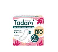 TADAM’ - Serviettes Hygiéniques Dermo-Sensitives - Protections Hygiéniques Femme Ultra Fines avec Ailettes - Flux Normal - Extra Absorbantes - A base de Coton Bio - Confort Jour et Nuit