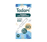 Tadam Tampons Dermo-Sensitifs Bio Avec Applicateur Super 14 Pièces