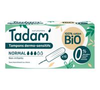 Tadam Tampons Dermo-Sensitives Coton Bio Normal 16 Pièces
