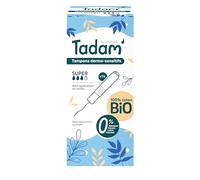 TADAM’ - Tampons Hygiéniques Dermo-Sensitifs - Tampons Hygiéniques avec Applicateur - Respect Flore Intime - Coton Bio - Sans Substances toxique et Non blanchi au Chlore - Flux Super