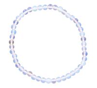 Taddart Minerals Bracelet blanc bleu en opalite naturelle avec boules de 4 mm montées sur fil de nylon élastique - Fait à la main.
