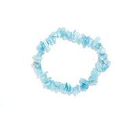 Taddart Minerals - Bracelet en aigue-marine bleu sur fil de nylon élastique - Fabriqué à la main