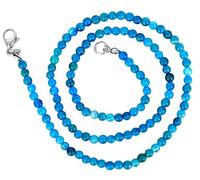 Taddart Minerals - Collier bleu apatite 4 mm 45 cm - Fait main