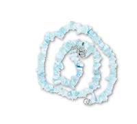 Taddart Minerals - Collier éclats bleu en pierre précieuse naturelle aigue-marine de 45 cm de long - Fait main, Laiton, Aigue-marine