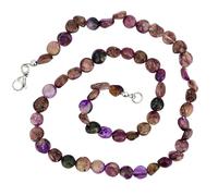 Taddart Minerals Collier pépites violettes en pierre précieuse naturelle Charoïte, longueur 45 cm, fait main, Gemme