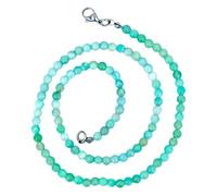 Taddart Minerals - Collier vert en Amazonite avec boules de 4 mm et 45 cm de long - Fait main, Amazonite, Amazonite