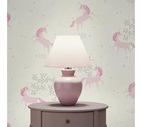 TADESSI M1-No.2856 Papier peint non tissé pour chambre d'enfant Motif licornes Rose