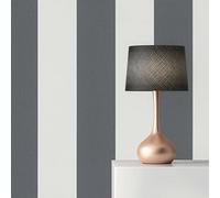 TADESSI Papier peint à rayures Romeo M1-No.12 - Gris et blanc - Papier peint classique pour salon, chambre à coucher, cuisine
