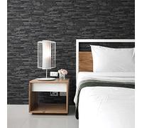 TADESSI Papier peint intissé Best Of Wood And Stone - Aspect pierre - Gris et noir - Imperméable - Lavable - Moderne et robuste - Facile à utiliser - Fabriqué en Allemagne - Dimensions : 10,05 x 0,53