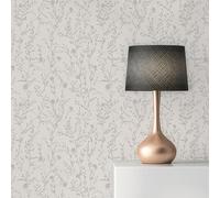 TADESSI Papier peint Lenni Fleurs M1-No.11069 | Non tissé | Blanc | Gris 10,05 m x 0,53 m