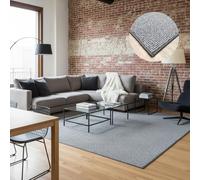 Tadi & Imperio1979 Grand Tapis Rustique Effet Jute Naturel sans Poils pour Chambre à Coucher ou Cuisine, argenté