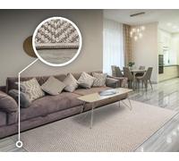 Tadi & Imperio1979 Tapis à Chevrons Beige - Tapis Rustique - Effet Laine - Tapis de Salle à Manger - Tapis de Salon - Tapis d'entrée