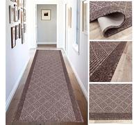 Tadi & Imperio1979 Tapis Long pour Couloir, Cuisine, entrées antidérapantes, Coloris Taupe et Anthracite, Lavable en Machine et à la Main.