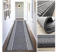 Tadi & Imperio1979 Tapis Long pour Couloir, Cuisine, entrées antidérapantes, Coloris Taupe et Anthracite, Lavable en Machine et à la Main.