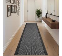 Tadi & Imperio1979 Tapis Long pour Couloir, Cuisine, entrées antidérapantes, Coloris Taupe et Anthracite, Lavable en Machine et à la Main.