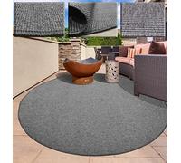 Tadi & Imperio1979 Tapis Rond intérieur et extérieur - Lisse sans Poils - Couleur Anthracite - Diamètre 200 cm - Fibre synthétique - pour Salon et terrasse - Rustique