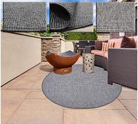 Tadi & Imperio1979 Tapis Rond intérieur et extérieur - sans Poils, Couleur Anthracite, diamètre 100 cm, Fibre synthétique, pour Salon et terrasse