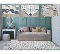 Tadi & Imperio1979 Tapis Vinyle hydraulique en Carreaux Multicolores pour Cuisine, Couloir, Toilettes, Chambres avec Envers PVC antidérapant.