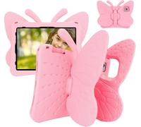Tading Étui de protection en mousse EVA souple pour enfants pour iPad Air 13" M3/M2 (2025/2024), iPad Pro 13 (M4) 2024, iPad Pro 12,9" (2022/2021/2020/2018), motif papillon 3D en mousse EVA souple