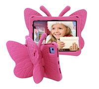 Tading Étui pour enfants pour iPad (A16) 11e génération, 11" 2025/iPad 10e génération 10,9" 2022, papillon mignon pour enfants, mousse EVA souple, avec support, pour filles - Magenta